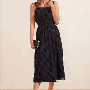 Ann Taylor NWT XL Eyelet Gathered Flare Dress with pockets! 100% cotton. Pretty!